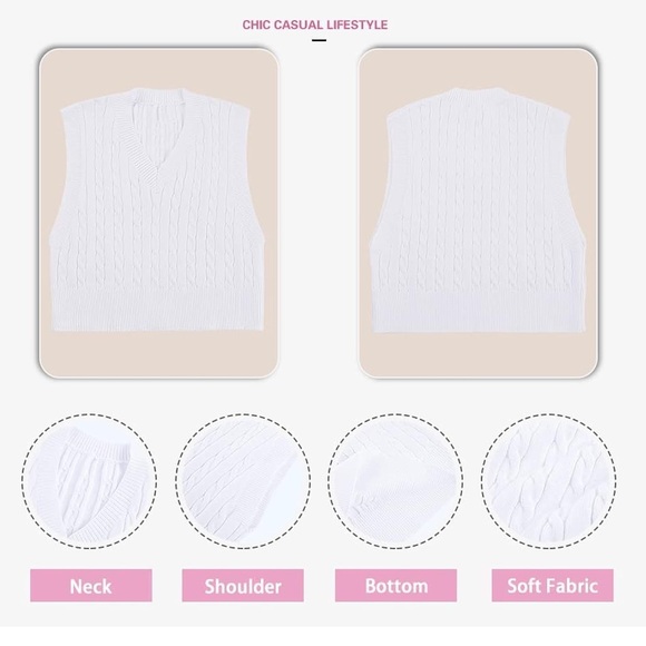 V-Neck Knit Sweater Vest - Picture 3 of 6